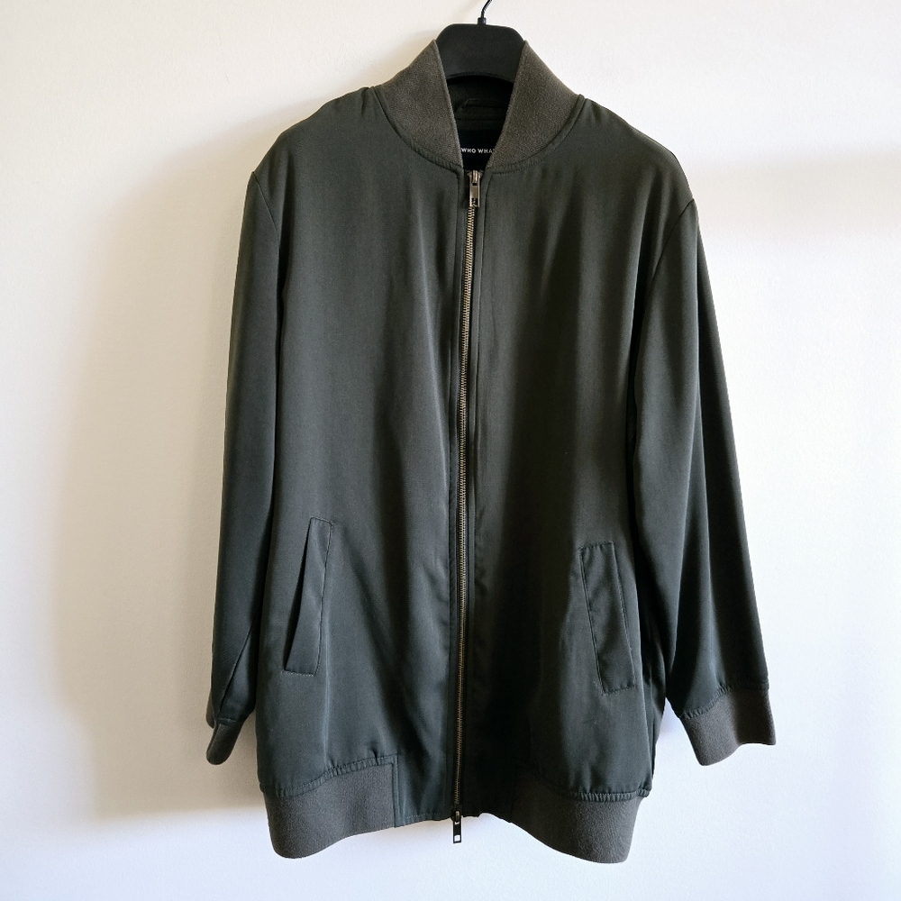 WHO WEAR WHAT | US S Long Bomber Jacket | olive green